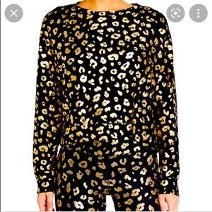 Terez gold foil cheetah printed sweatshirt and pants (New without tags).